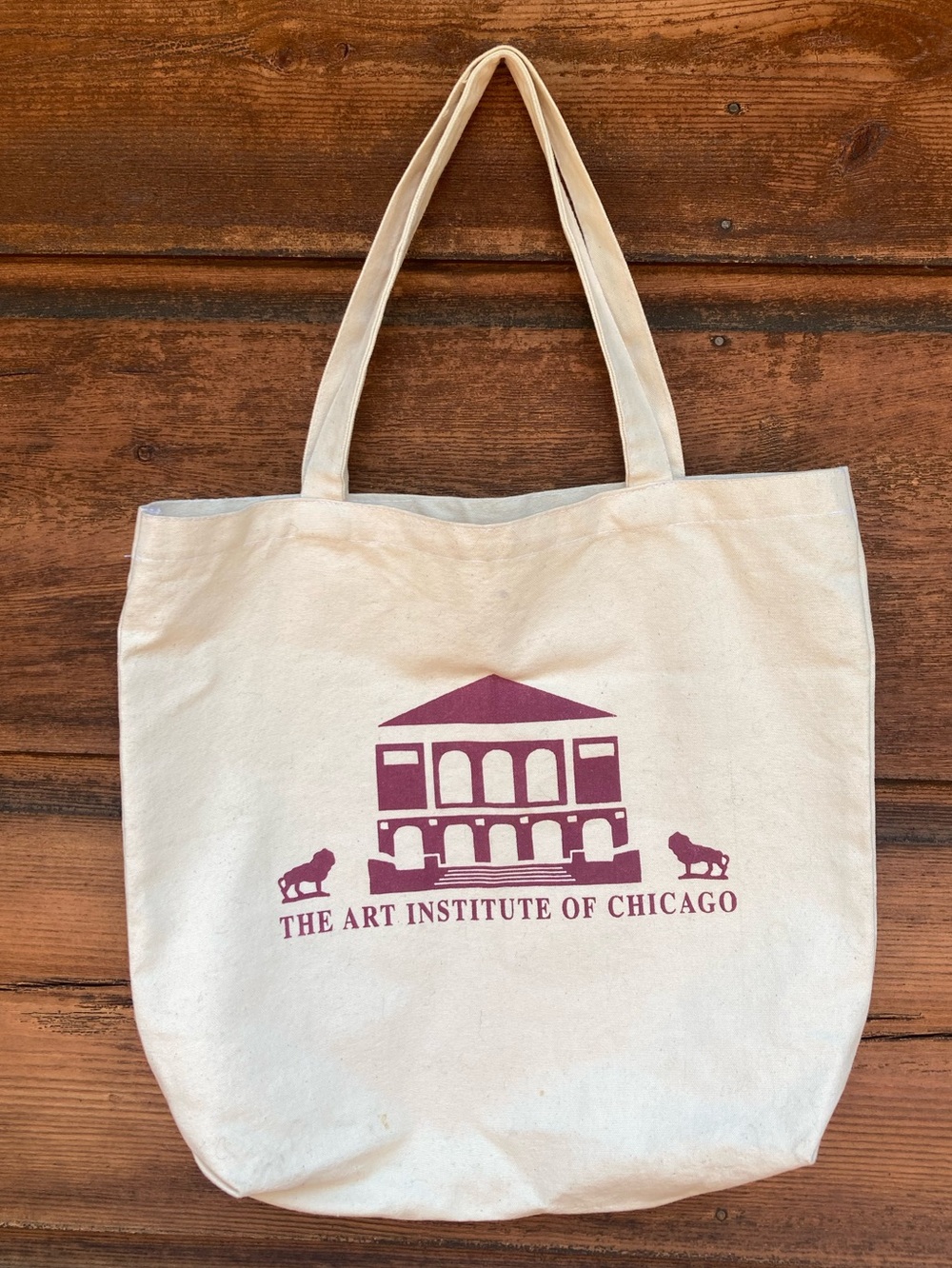Art Institute of Chicago Cream Canvas Tote Logo